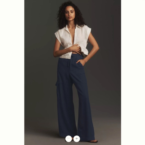 Anthropologie 808 Linen Beach Cargo Pants - Picture 1 of 4